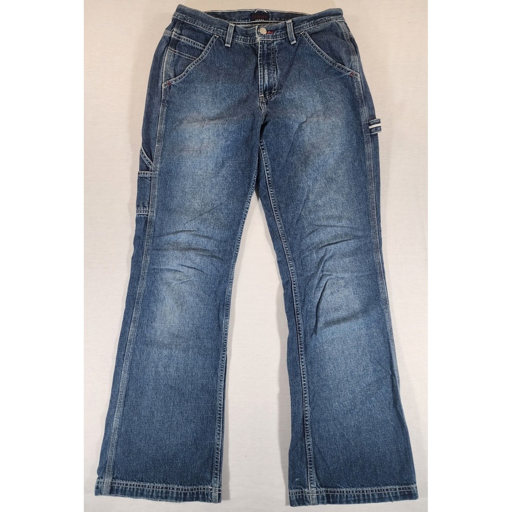 Y2k Tommy Jeans Carpenter Womens 11 Blue Wide Leg Denim Utility Streetwear Baggy